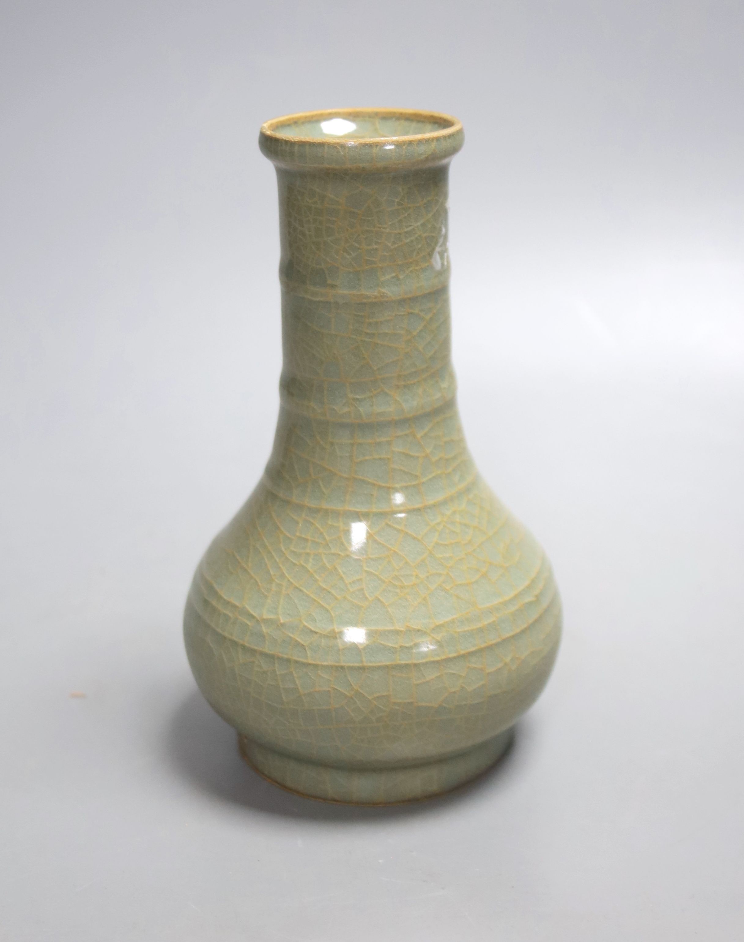 A Chinese celadon bottle vase 15.5cm